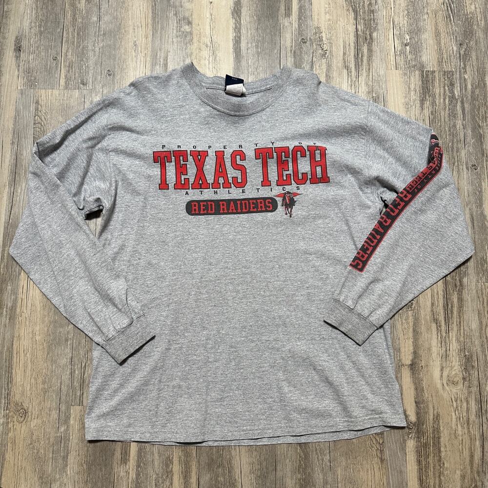 Vintage Texas Tech University Red Raiders Graphic T-Shirt NCAA College Tee Large